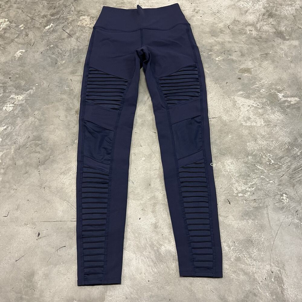 Alo yoga High Waist ,size Small, moto leggings Navy blue Full Length 12” waist